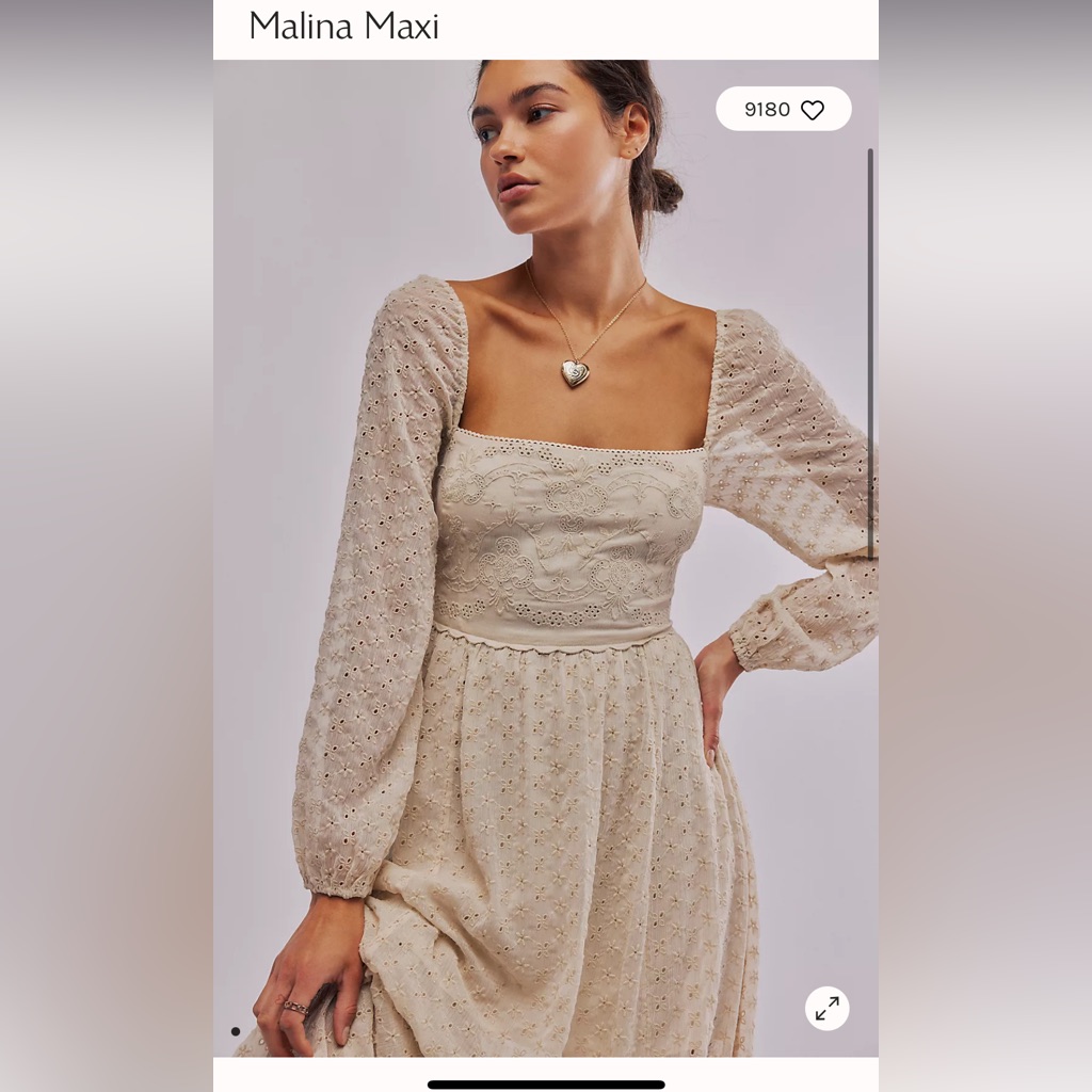 Free People Malina Maxi Dress In Light Beige ***Altered**